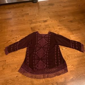 Johnny Was Tops - Johnny Was Burgundy Tunic Johnny Was Tops - Johnny Was Burgundy Tunic